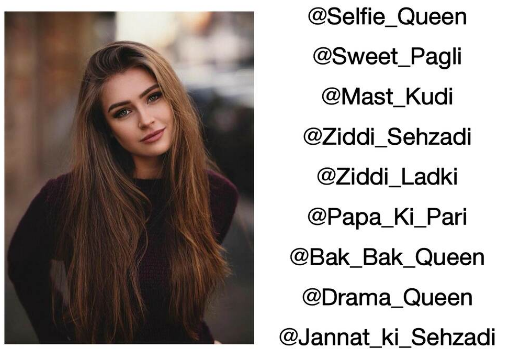 stylish attitude names for instagram for girl